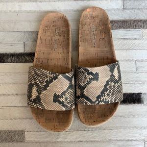 J Slides Snakeskin Sandals
